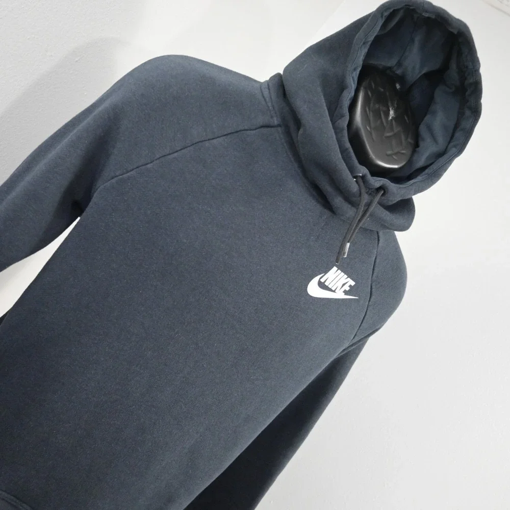 Nike Turtleneck Hoodie Black Cotton Blend Long Sleeve Pullover Womens Size Large